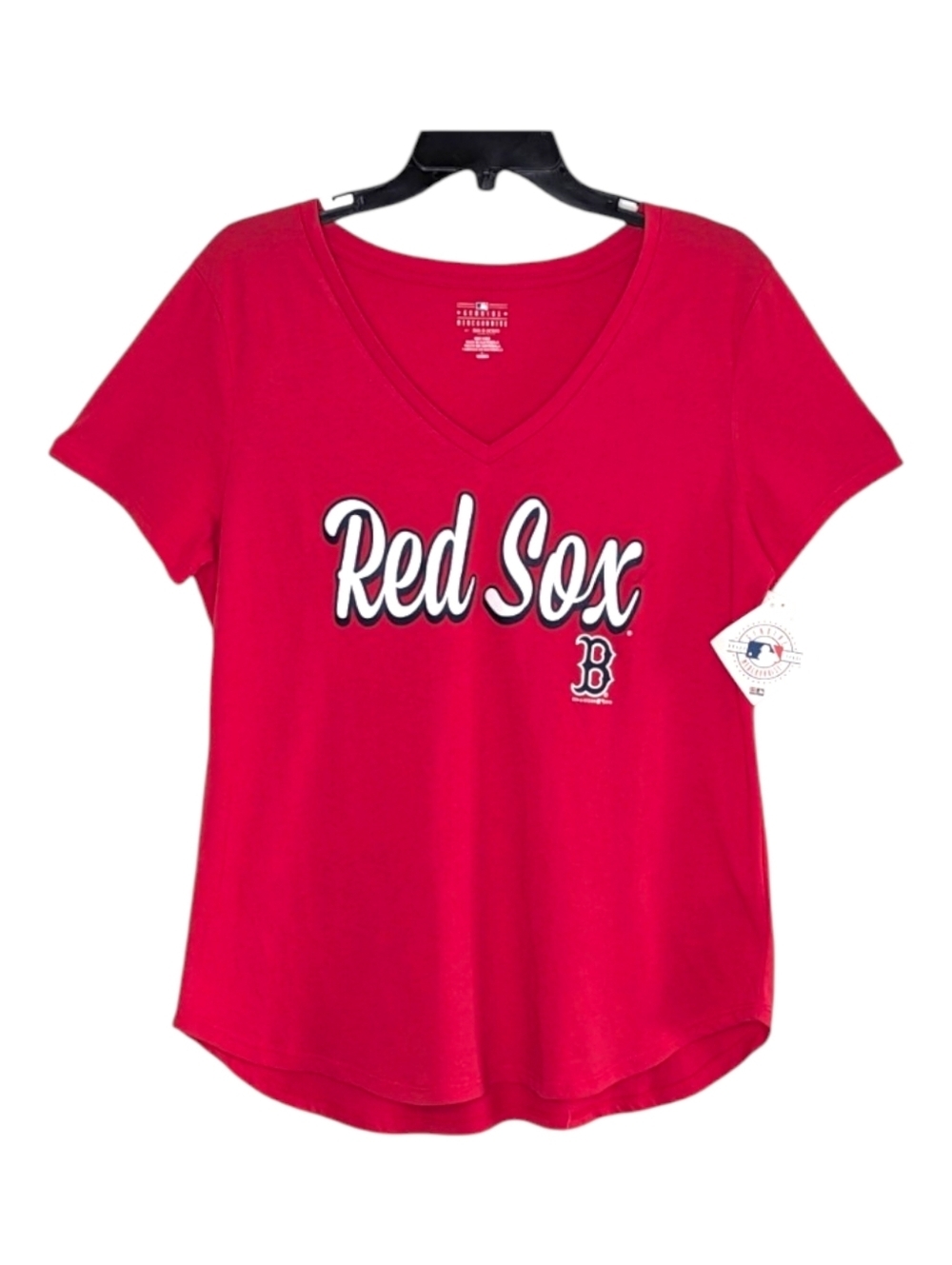 NWT Genuine Merchandise Boston Red Sox Short Sleeve V-Neck Women's Tee Size L
